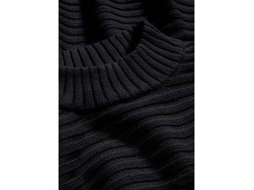B.P.C sweter prążkowany ze stójką czarny ^52/54