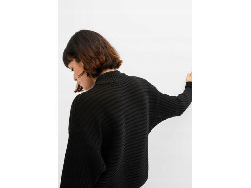 B.P.C sweter prążkowany ze stójką czarny ^52/54