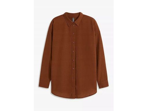 B.P.C damska koszula brązowa w optyce lnu ^38