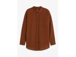 B.P.C damska koszula brązowa w optyce lnu ^38