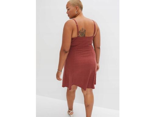 B.P.C sukienka brązowa w prążek na ramiączka r.52/54