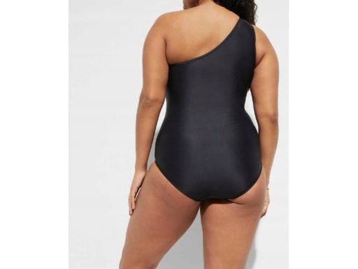 B.P.C kostium kąpielowy asymetryczny czarny na jedno ramię z siateczką