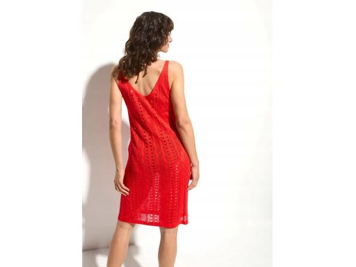 B.P.C sukienka plażowa czerwona dzianinowa ażurowa r.36/38