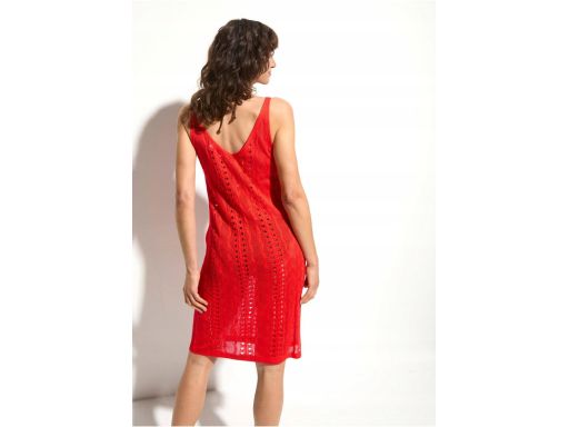 B.P.C sukienka plażowa czerwona dzianinowa ażurowa r.36/38