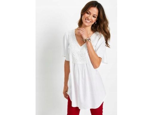 B.P.C bluzka śmietanowa z koronką ^38