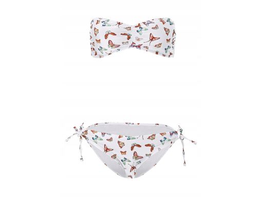B.P.C bikini bandeau białe w motyle ^44