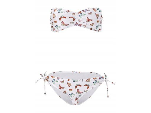 B.P.C bikini bandeau białe w motyle ^44