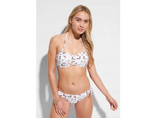 B.P.C bikini bandeau białe w motyle ^44