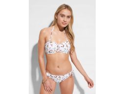 B.P.C bikini bandeau białe w motyle ^44