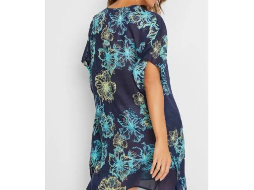 B.P.C sukienka plażowa tunika jasnoniebieska w kolorowe kwiaty ^44/46