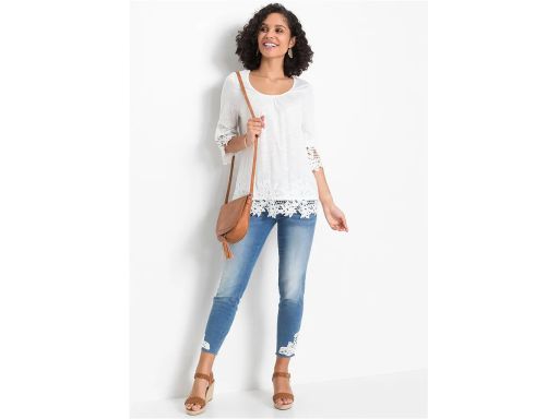 B.P.C bluzka biała z koronką ^32/34