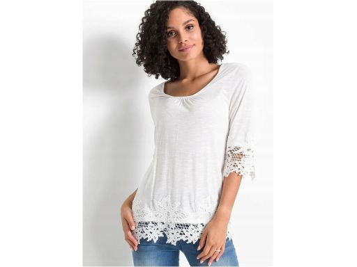 B.P.C bluzka biała z koronką ^32/34