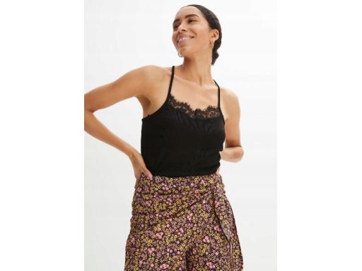 AG7863 top czarny z koronkowymi detalami r.32/34