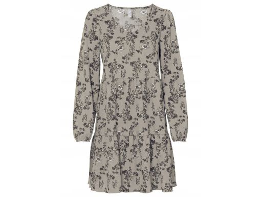 B.P.C Oliwkowa sukienka shirtowa w kwiaty ^40/42