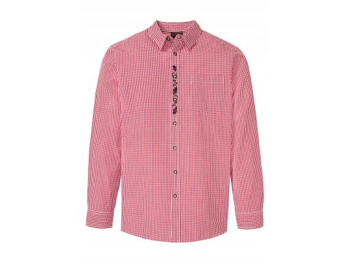 B.P.C męska koszula ludowa w kratkę z haftem 47/48 .
