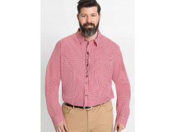 B.P.C męska koszula ludowa w kratkę z haftem 47/48 .