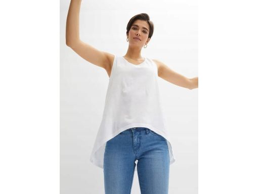 B.P.C biały top z bawełny organicznej dłuższy tył 52/54.