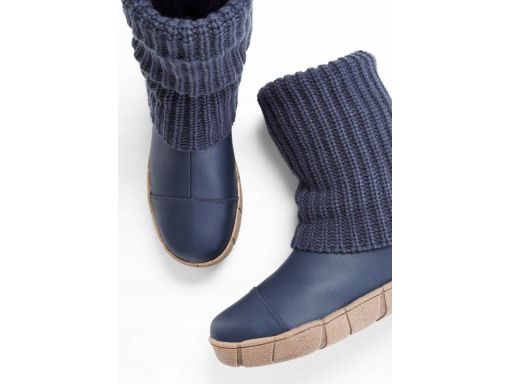 B.P.C kozaki ze skóry naturalnej ze skarpetową cholewką granatowe 41.