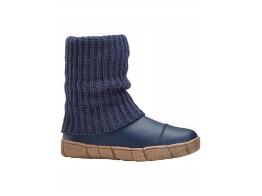 B.P.C kozaki ze skóry naturalnej ze skarpetową cholewką granatowe 41.