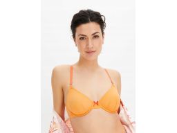 B.P.C biustonosz miękki na fiszbinie siateczkowy pomarańczowy 95C.