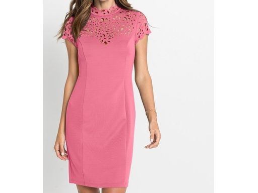 B.P.C różowa sukienka haft laserowy r.40/42
