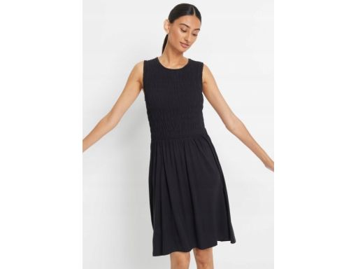 AG9662 czarna sukienka marszczenia 40/42.