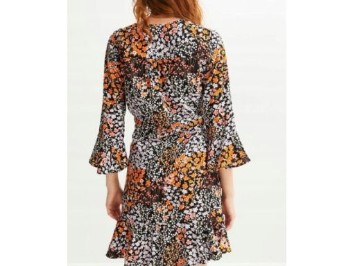 B.P.C sukienka z marszczeniami wielokolorowa w kwiaty ^44