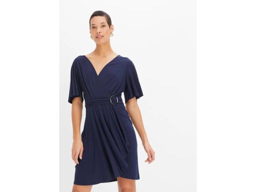 B.P.C granatowa sukienka z dekoracyjną sprzączką r.36/38