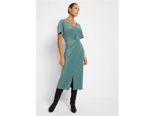 AF7931 sukienka midi brokatowa zieleń r.36/38