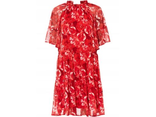B.P.C. szyfonowa sukienka z nadrukiem r.36