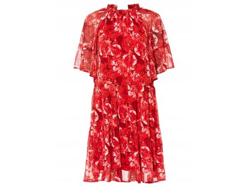 B.P.C. szyfonowa sukienka z nadrukiem r.36