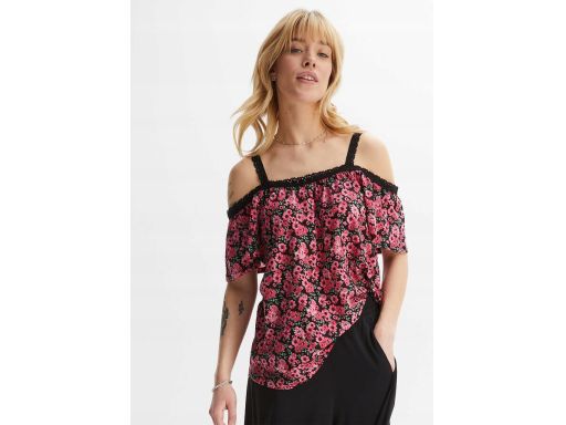 B.P.C bluzka odkryte ramiona z koronką w kwiaty ^32/34