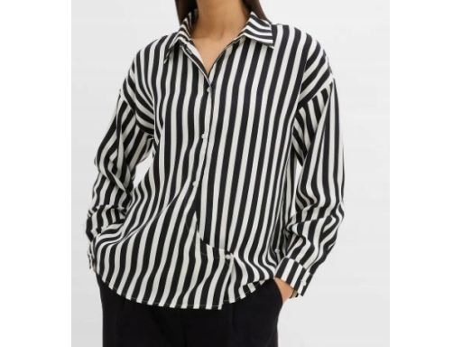 B.P.C bluzka koszulowa w paski satynowa r.40