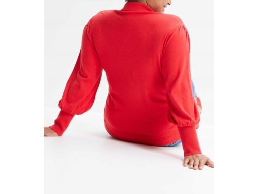 B.P.C sweter dzianinowy czerwony świąteczny z napisem z cekinów r.40/4