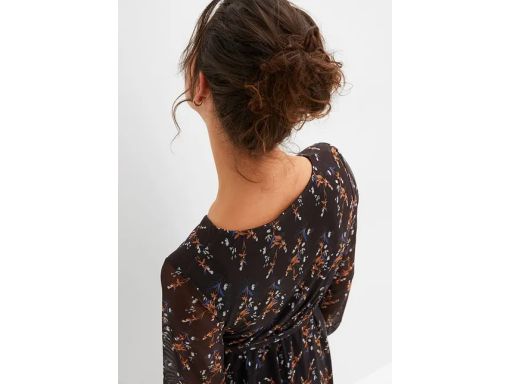 B.P.C sukienka siatkowa wzorzysta czarna 32/34.