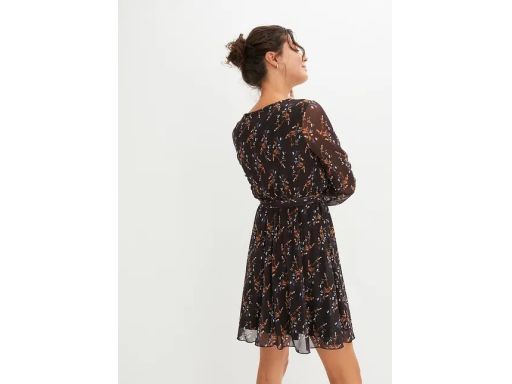 B.P.C sukienka siatkowa wzorzysta czarna 32/34.