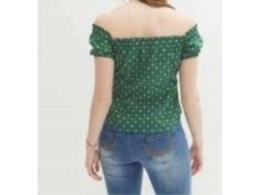 B.P.C zielona bluzka carmen z nadrukiem 48.