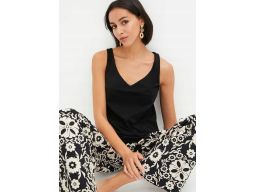 B.P.C czarny top z bawełny organicznej ^32/34