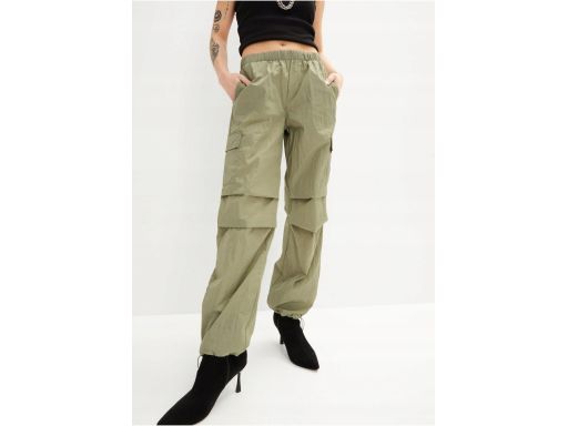 B.P.C bojówki śliskie ciemna oliwka ^38