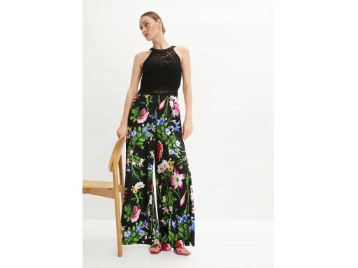 B.P.C kombinezon z koronkową górą i spodniami w kwiaty ^44