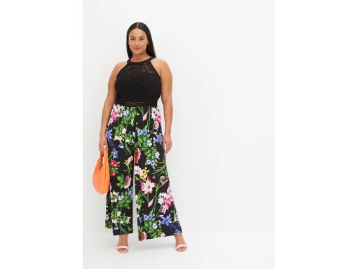 B.P.C kombinezon z koronkową górą i spodniami w kwiaty ^44