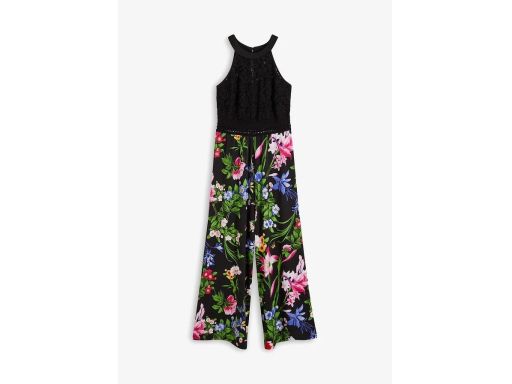 B.P.C kombinezon z koronkową górą i spodniami w kwiaty ^44