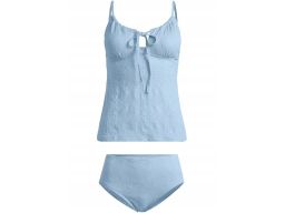 B.P.C błękitne tankini ażurowe z figami r.44