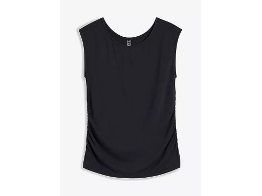 B.P.C top czarny bez rękawów z wiskozy z marszczeniem r.44/46