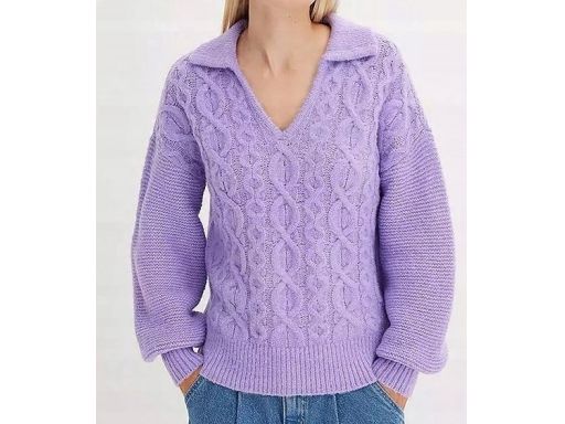 B.P.C fioletowy sweter z kołnierzykiem r.44/46