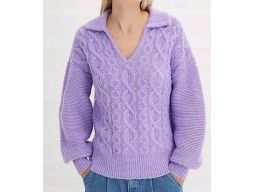 B.P.C fioletowy sweter z kołnierzykiem r.44/46