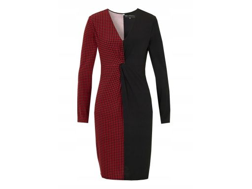 B.P.C sukienka wiskozowa czarno-czerwona 36/38.