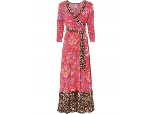 B.P.C długa sukienka wzorzysta wiązanie 36/38.