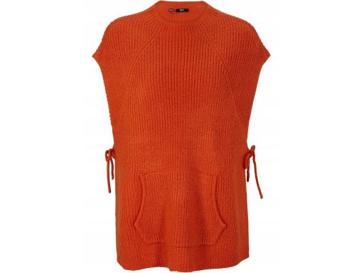 B.P.C kamizelka dzianinowa pomarańczowa damska z wiązaniem r.36/38