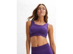 B.P.C miękki biustonosz bez usztywnień Feel Comfort z koronką fioletow